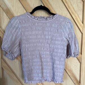 J. Crew Light Purple Smocked Blouse